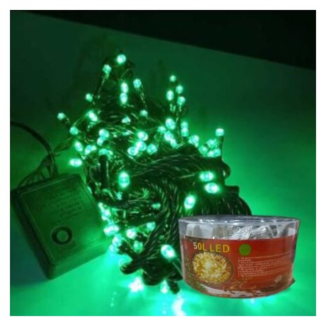 SERIE DE 50 LEDS VERDE SKU:42232